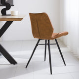 Spisestuestol Beau kunstlæder Dimehouse Cognac LxBxH 72x68x50 Kunstlæder Atmosfærisk foto diagonalt set bagfra
