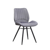 Spisestuestol Beau fløjl Dimehouse Antracit LxBxH 71x67x49 Stof Hvid foto diagonalt set forfra