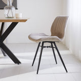 Spisestuestol Beau fløjl Dimehouse Beige LxBxH 71x67x49 Stof Atmosfærisk foto fra siden
