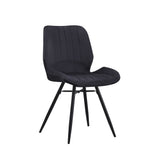 Spisestuestol Beau fløjl Dimehouse Sort LxBxH 71x67x49 Stof Hvid foto diagonalt set forfra