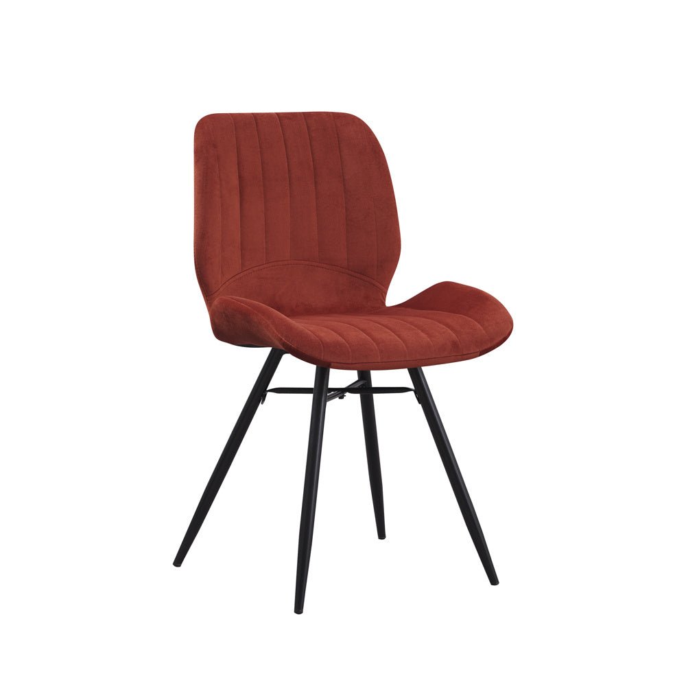 Spisestuestol Beau fløjl Dimehouse Kobber LxBxH 71x67x49 Stof Hvid foto diagonalt set forfra