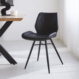 Spisestuestol Beau kunstlæder Dimehouse Sort LxBxH 72x68x50 Kunstlæder Atmosfærisk foto diagonalt set forfra