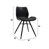 Spisestuestol Beau kunstlæder Dimehouse Sort LxBxH 72x68x50 Kunstlæder Hvid fotostørrelsesangivelse