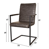 Spisestuestol BH Dimehouse Antracit LxBxH 73x59x58 Kunstlæder Hvid fotostørrelsesindikation