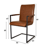 Spisestuestol BH Dimehouse Cognac LxBxH 73x59x58 Kunstlæder Hvid fotostørrelsesangivelse