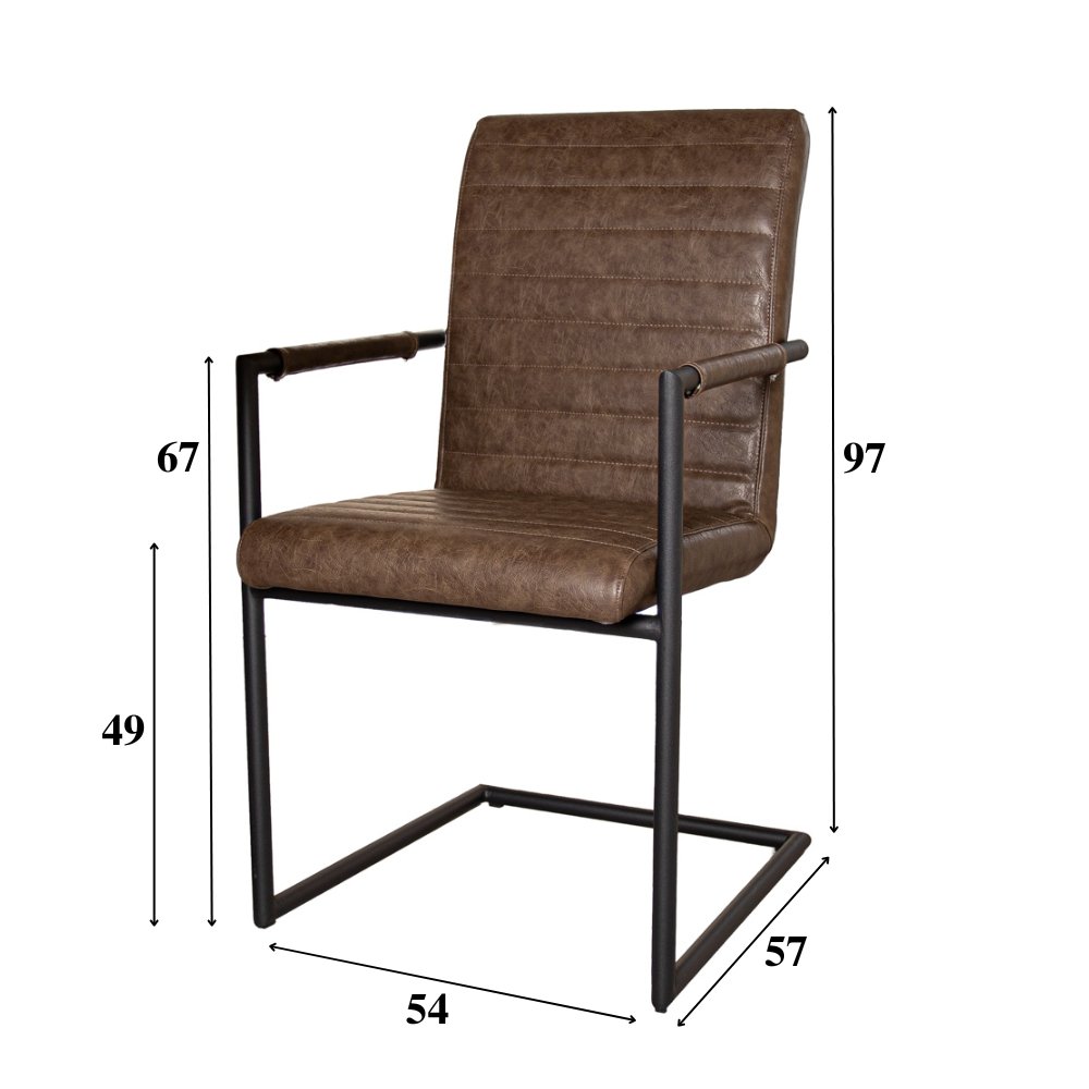Spisestuestol BH Dimehouse Taupe LxBxH 73x59x58 Kunstlæder Hvid fotostørrelsesangivelse