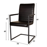 Spisestuestol BH Dimehouse Sort LxBxH 73x59x58 Kunstlæder Hvid fotostørrelsesangivelse