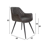 Spisestuestol Cara Dimehouse Antracit LxBxH 78x65x57 Kunstlæder Hvid fotostørrelsesindikation