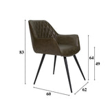 Spisestuestol Cara Dimehouse Grøn LxBxH 78x65x57 Kunstlæder Hvid fotostørrelsesindikation