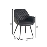 Spisestuestol Cara Dimehouse Sort LxBxH 78x65x57 Kunstlæder Hvid fotostørrelsesindikation