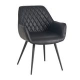 Spisestuestol Cara Dimehouse Sort LxBxH 78x65x57 Kunstlæder Hvid foto diagonalt set forfra