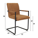 Spisestuestol Dean Dimehouse Cognac LxBxH 70x58x57 Stof Hvid fotostørrelsesindikation