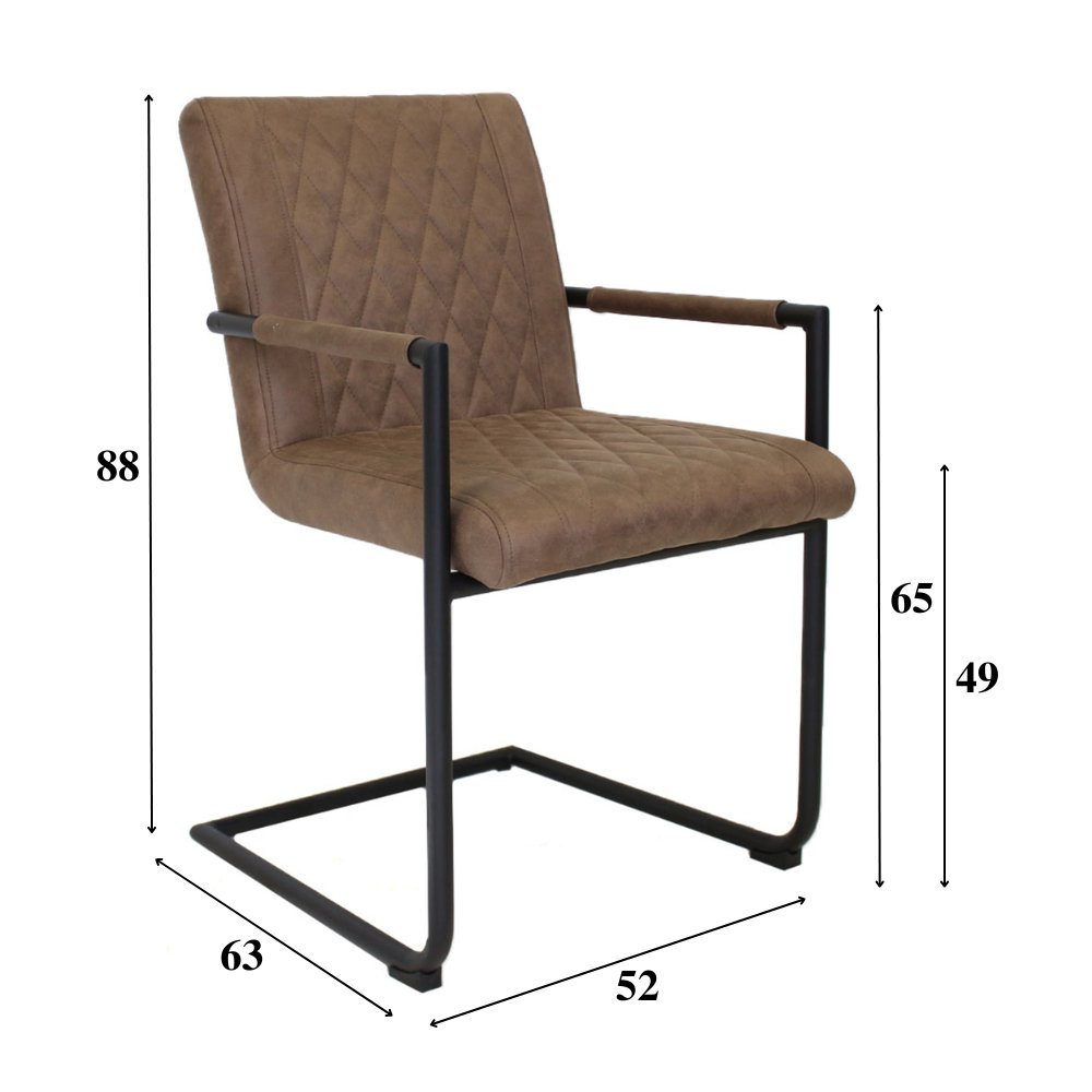 Spisestuestol Dean Dimehouse Taupe LxBxH 70x58x57 Stof Hvid fotostørrelsesindikation