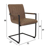 Spisestuestol Dean Dimehouse Taupe LxBxH 70x58x57 Stof Hvid fotostørrelsesindikation