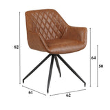 Spisestuestol Gian Dimehouse Cognac LxBxH 73x65x50 Kunstlæder Hvid fotostørrelsesangivelse