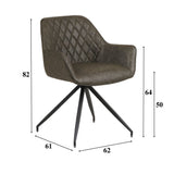 Spisestuestol Gian Dimehouse Grøn LxBxH 73x65x50 Kunstlæder Hvid fotostørrelsesangivelse