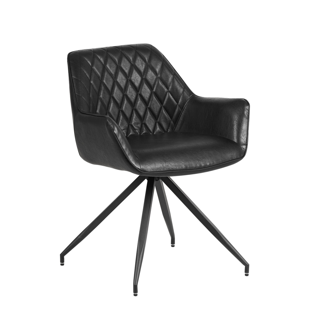 Spisestuestol Gian Dimehouse Sort LxBxH 73x65x50 Kunstlæder Hvid foto diagonalt set forfra