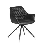 Spisestuestol Gian Dimehouse Sort LxBxH 73x65x50 Kunstlæder Hvid foto diagonalt set forfra
