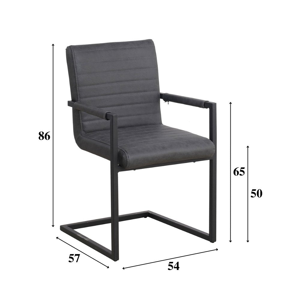 Spisestuestol Kuba Dimehouse Antracit LxBxH 71x59x58 Kunstlæder Hvid fotostørrelsesindikation