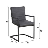 Spisestuestol Kuba Dimehouse Antracit LxBxH 71x59x58 Kunstlæder Hvid fotostørrelsesindikation