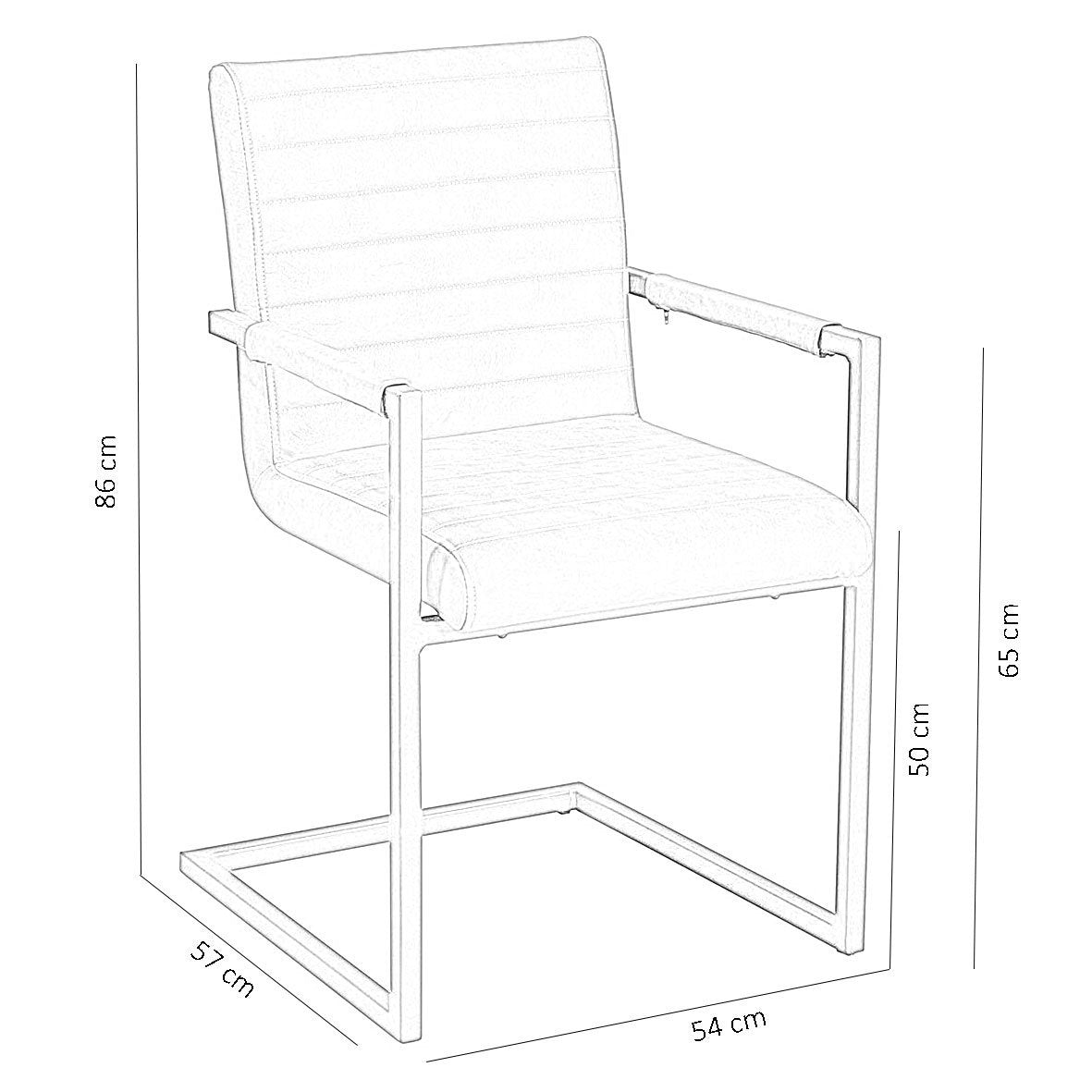 Spisestuestol Kuba Dimehouse Grøn LxBxH 71x59x58 Kunstlæder Hvid fotostørrelsesangivelse