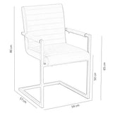 Spisestuestol Kuba Dimehouse Grøn LxBxH 71x59x58 Kunstlæder Hvid fotostørrelsesangivelse