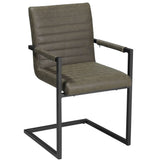 Spisestuestol Kuba Dimehouse Grøn LxBxH 71x59x58 Kunstlæder Hvid foto diagonalt set forfra