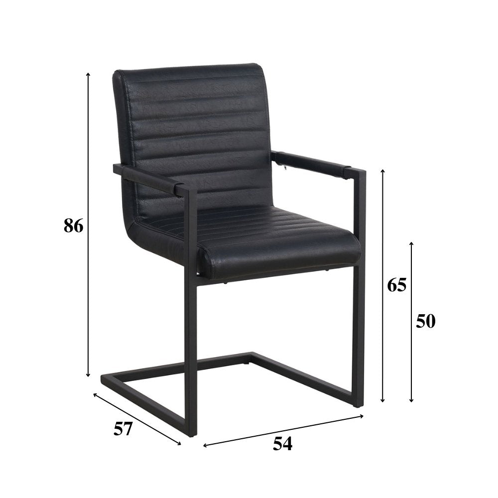 Spisestuestol Kuba Dimehouse Sort LxBxH 71x59x58 Kunstlæder Hvid fotostørrelsesindikation