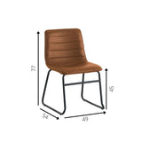 Spisestuestol Mark Dimehouse Cognac LxBxH 74x56x54 Kunstlæder Hvid fotostørrelsesangivelse
