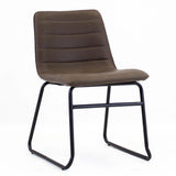Spisestuestol Mark Dimehouse Taupe LxBxH 74x56x54 Kunstlæder Hvid foto diagonalt set forfra