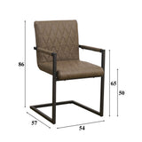 Spisestuestol Ruben Dimehouse Taupe LxBxH 71x59x58 Kunstlæder Hvid fotostørrelsesangivelse