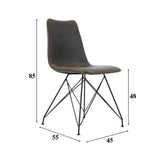 Spisestuestol Viano Dimehouse Antracit LxBxH 64x61x52 Kunstlæder Hvid fotostørrelsesindikation