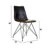 Spisestuestol Viano Dimehouse Sort LxBxH 64x61x52 Kunstlæder Hvid fotostørrelsesangivelse