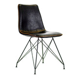 Spisestuestol Viano Dimehouse Sort LxBxH 64x61x52 Kunstlæder Hvid foto diagonalt set forfra