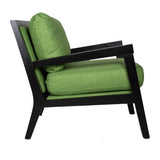 Lænestol Morris Dimehouse Grøn LxBxH 111x86x72 Stof Hvid foto fra siden
