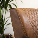Fauteuil Peter Dimehouse Cognac LxBxH 68x62x45 Kunstleer Sfeerfoto detail