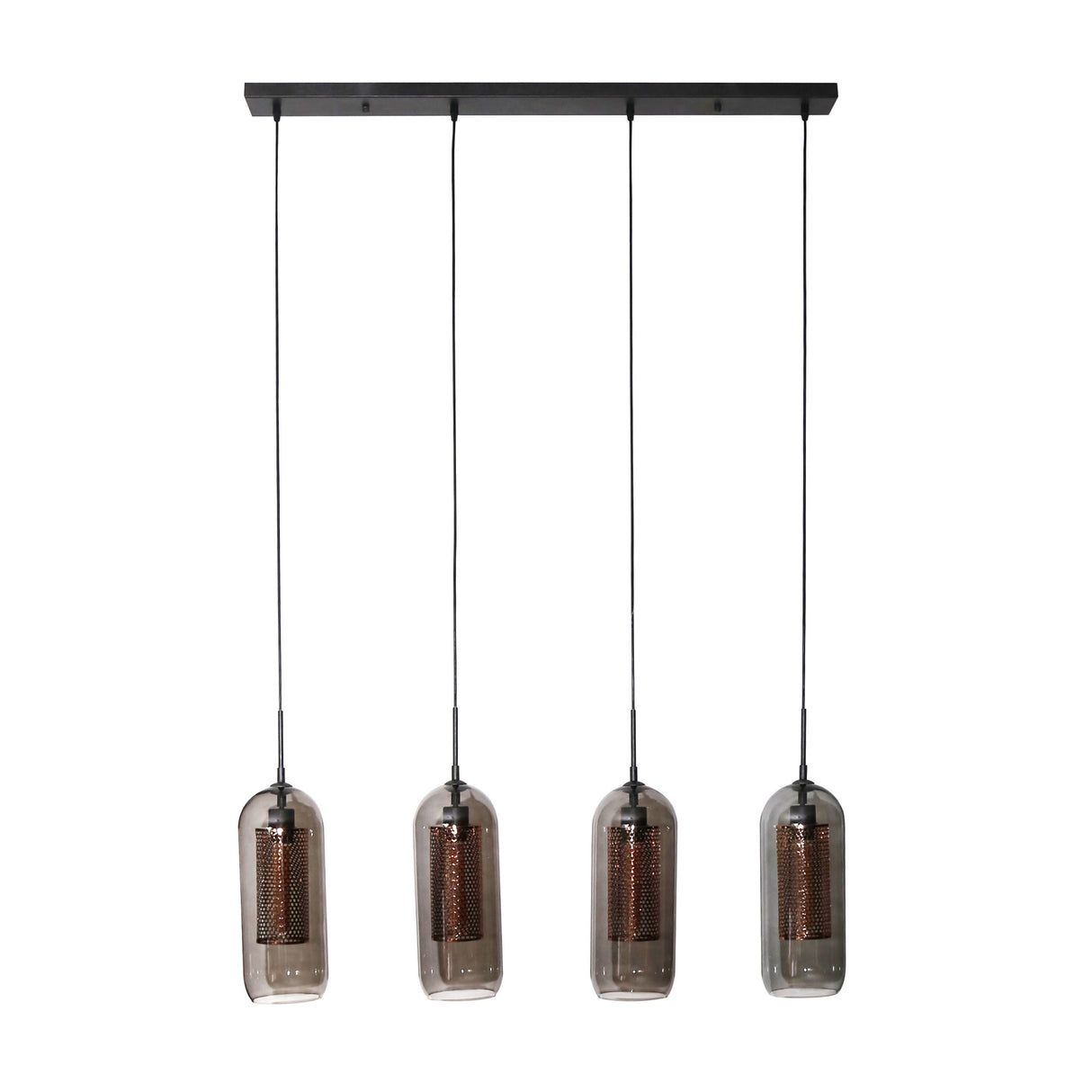 Hængelampe Amy DH Interiør Sort LxBxH 107x69x23 Metal Hvid foto set forfra