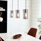 Hængelampe Hugo Dimehouse Antracit LxBxH 102x26x19 Glas Atmosfærisk foto diagonalt set forfra