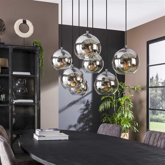 Hængelampe Juliette DH Interiør Sølv LxBxH 116x48x33 Sølv Ambient foto diagonalt set forfra