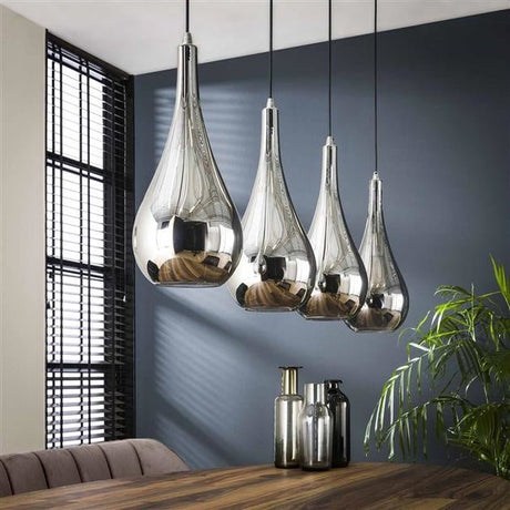 Hængelampe Mex DH Interiør Forkromet LxBxH 124x61x32 Glas Atmosfærisk foto diagonalt set forfra