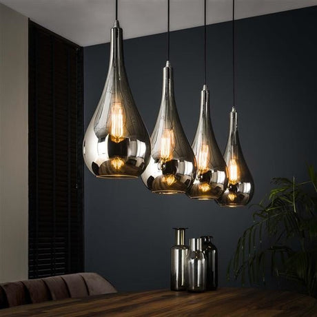 Hængelampe Mex DH Interiør Forkromet LxBxH 124x61x32 Glas Atmosfærisk foto diagonalt set forfra