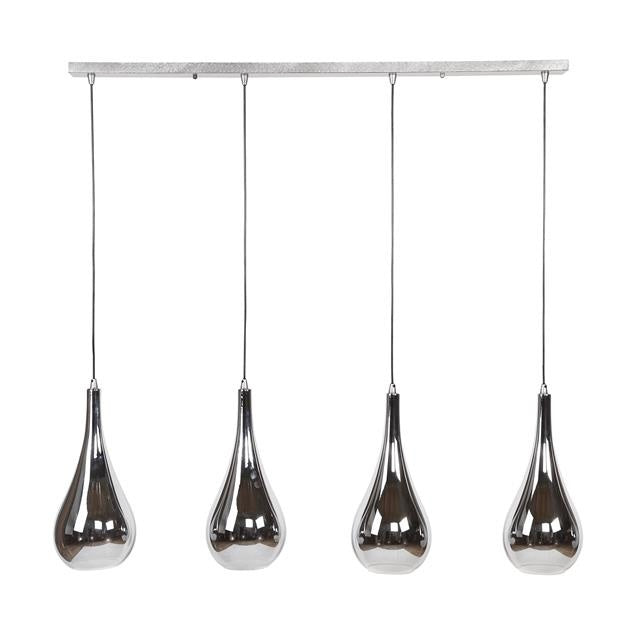 Hængelampe Mex DH Interiør Forkromet LxBxH 124x61x32 Glas Hvid foto set forfra