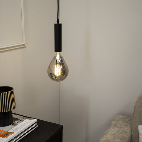 Miles Smokey hængelampe Dimehouse Antracit LxBxH 29x22x22 Glas Atmosfærisk foto set forfra