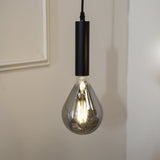 Miles Smokey hængelampe Dimehouse Antracit LxBxH 29x22x22 Glas Atmosfærisk foto set forfra