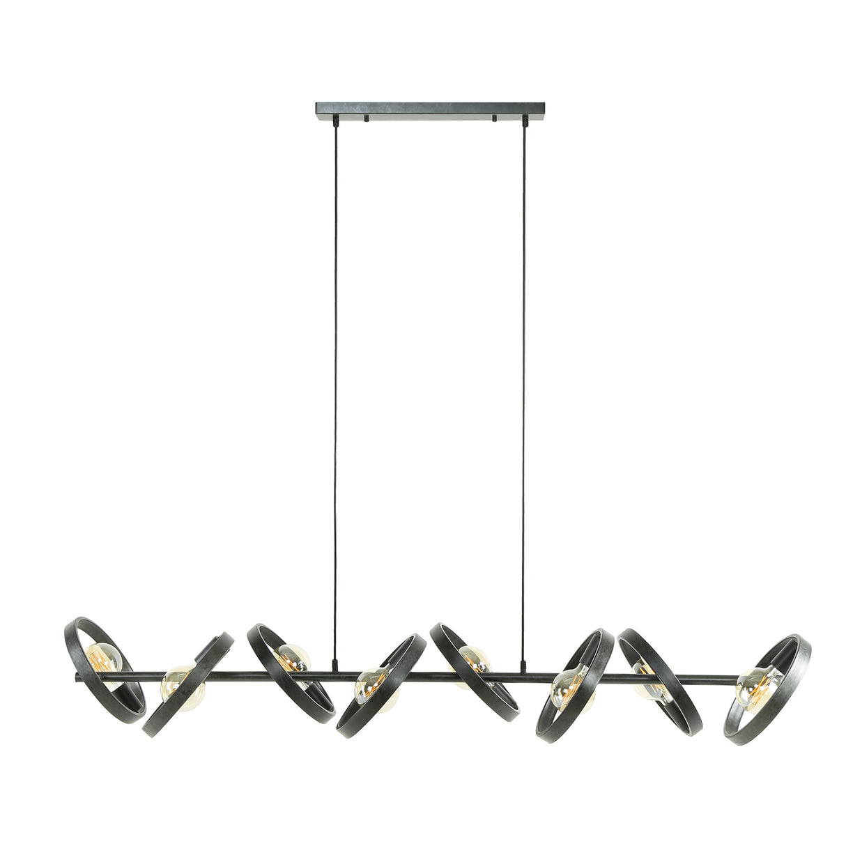 Hængelampe Otan DH Interiør Charcoal LxBxH 168x44x19 Metal Hvid foto set forfra