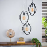 Hængelampe Otan DH Interiør Charcoal LxBxH 48x46x45 Metal Atmosfærisk foto diagonalt set forfra