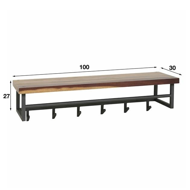 Knagerække Daya DH Interiør Saja LxBxH 105x30x30 Saja træ Hvid fotostørrelsesangivelse