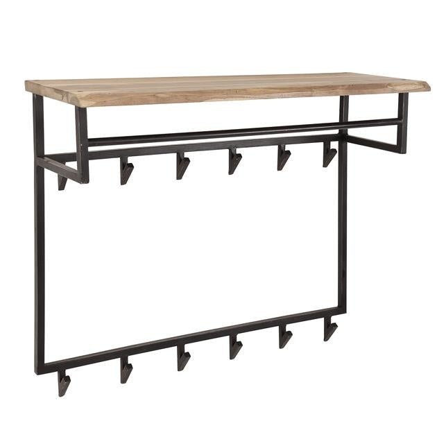 Knagerække Teun DH Interiør Acacia LxBxH 102x84x35 Akacietræ Hvid foto diagonalt set forfra