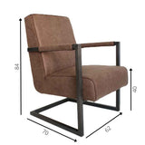Lænestol Tiger Dimehouse Taupe LxBxH 69x58x49 Øko-læder Hvid fotostørrelsesindikation