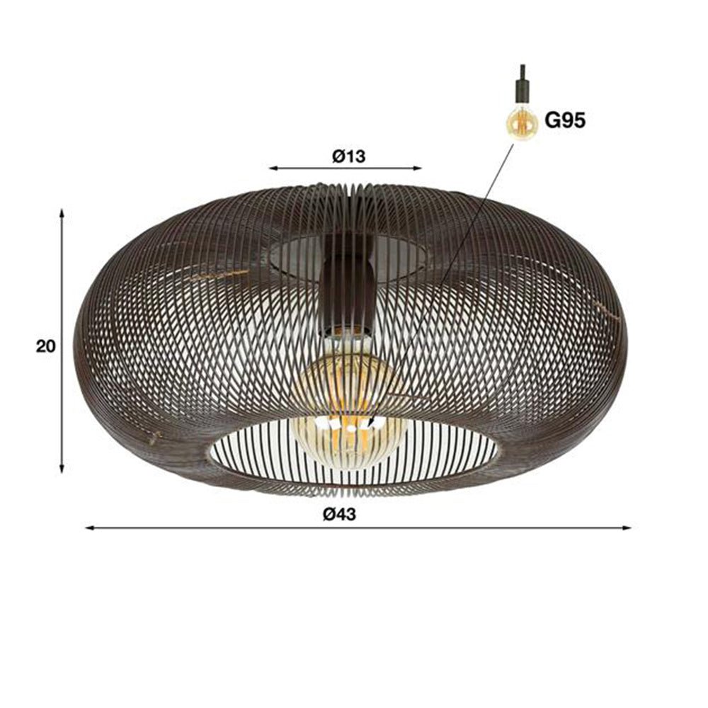 Loftslampe Jill DH Interiør Sort LxBxH 48x48x25 Nikkel Hvid fotostørrelsesindikation